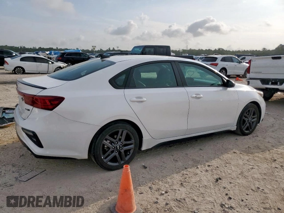2021 Kia Forte GT-Line with VIN 3KPF34AD3ME366221, listed as a Copart auction lot 57614775 with 45,738 mi miles and Clean title. Bid and sale history available at DreamBid. Image 3.
