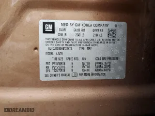 2017 Buick Encore Premium with VIN KL4CJDSB0HB121878, listed as a Copart auction lot 46696375 with 0 mi miles and Salvage Title. Bid and sale history available at carsss.com. Image 13.