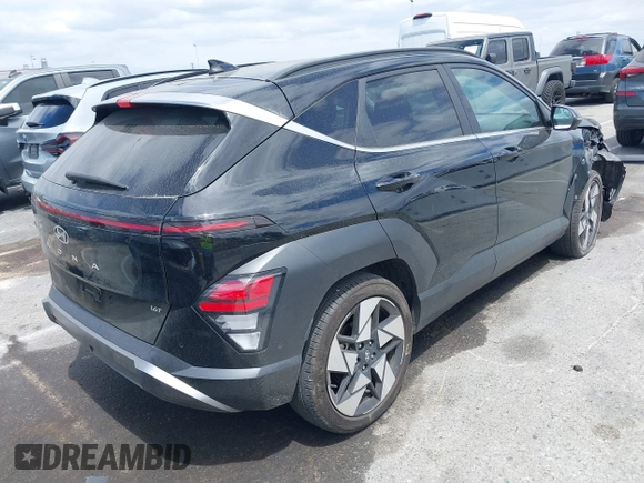 2024 Hyundai Kona Limited with VIN KM8HE3A38RU075108, listed as a IAAI auction lot 42051954 with 21,205 mi miles. Bid and sale history available at carsss.com. Image 4.