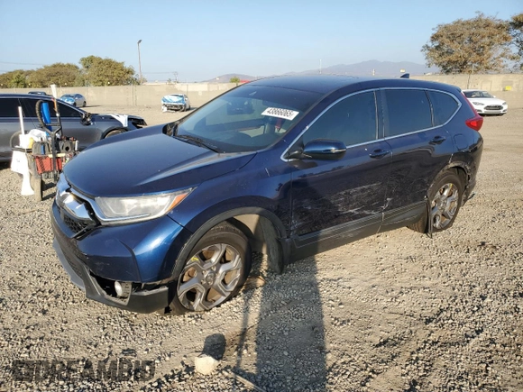 2018 Honda CR-V EX with VIN 7FARW1H56JE041042, listed as a Copart auction lot 43866065 with 84,294 mi miles and Salvage Title. Bid and sale history available at carsss.com. Image 1.