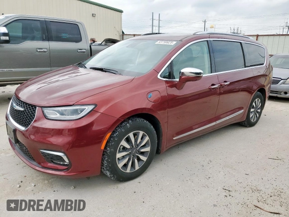 2021 Chrysler Pacifica Hybrid Limited with VIN 2C4RC1S72MR535860, listed as a Copart auction lot 53759925 with 27,486 mi miles and Clean title. Bid and sale history available at DreamBid. Image 1.
