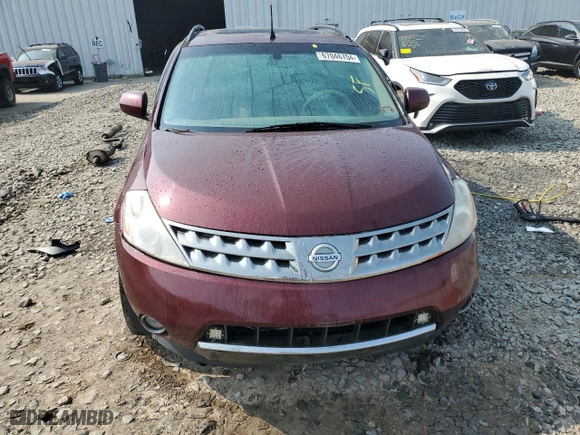 2007 Nissan Murano S with VIN JN8AZ08W47W601376, listed as a Copart auction lot 67046704 with 187,088 mi miles and Salvage Title. Bid and sale history available at carsss.com. Image 5.
