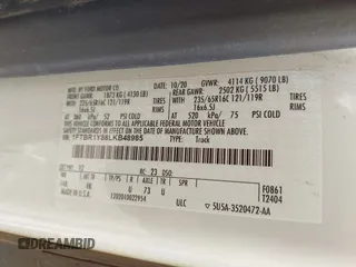 2020 Ford Transit Cargo with VIN 1FTBR1Y88LKB48985, listed as a IAAI auction lot 42009136 with 127,124 mi miles and . Bid and sale history available at DreamBid. Image 9.