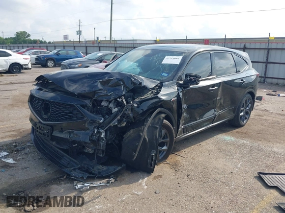 2023 Acura MDX w/A-Spec Package с VIN 5J8YE1H09PL004461, выставлен на аукционе IAAI как лот 42115065 с пробегом Не указан миль и . История ставок и продаж доступна на DreamBid. Изображение 2.