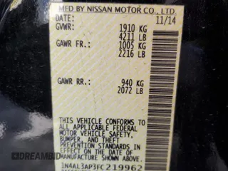 2015 Nissan Altima SV with VIN 1N4AL3AP3FC219962, listed as a Copart auction lot 51444755 with 165,949 mi miles and Salvage Title. Bid and sale history available at DreamBid. Image 12.