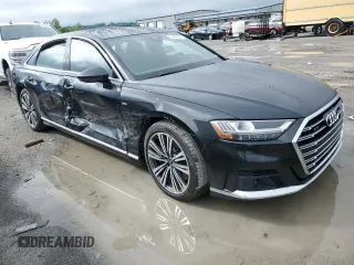 2021 Audi A8 with VIN WAU8EAF89MN008174, listed as a Copart auction lot 53485044 with 10,135 mi miles and Salvage Title. Bid and sale history available at carsss.com. Image 4.