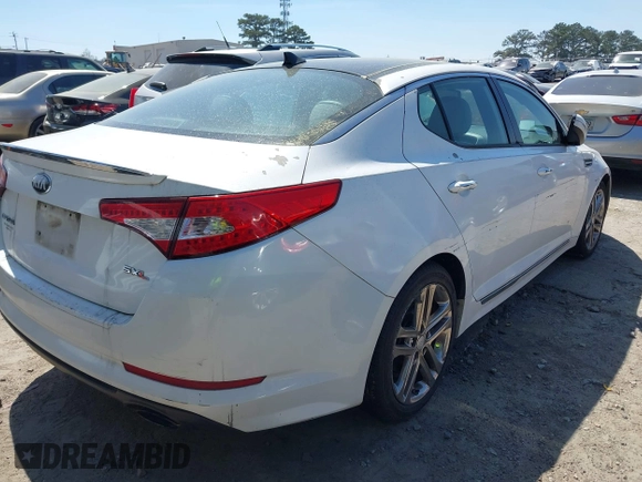 2013 Kia Optima SX with VIN 5XXGR4A66DG202571, listed as a IAAI auction lot 41917407 with 167,968 mi miles. Bid and sale history available at carsss.com. Image 4.