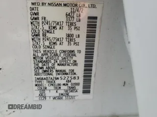 2006 Nissan Titan LE with VIN 1N6BA07A26N527583, listed as a Copart auction lot 53683675 with 171,515 mi miles and Non Repairable. Bid and sale history available at carsss.com. Image 13.