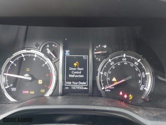 2020 Toyota 4Runner SR5 with VIN JTEBU5JR7L5748058, listed as a IAAI auction lot 41714902 with 107,950 mi miles. Bid and sale history available at carsss.com. Image 7.