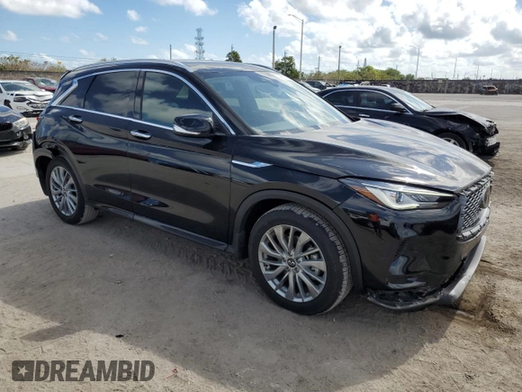 2024 Infiniti QX50 Luxe z VIN 3PCAJ5BA6RF105774, wystawiony jako Copart lot #44301445 z przebiegiem 2 532 mil mil oraz Szkoda całkowita • Salvage title. Historia ofert i sprzedaży dostępna na DreamBid. Obrazek 4.