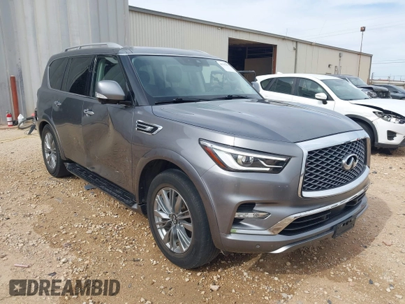 2021 Infiniti QX80 PREMIUM SELECT with VIN JN8AZ2AF9M9718838, listed as a IAAI auction lot 41797875 with 80,597 mi miles. Bid and sale history available at carsss.com. Image 1.