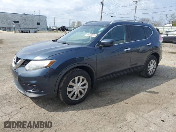 2016 Nissan Rogue SV with VIN KNMAT2MVXGP602788, listed as a Copart auction lot 54930855 with 134,364 mi miles and Clean Title. Bid and sale history available at carsss.com. Image 1.