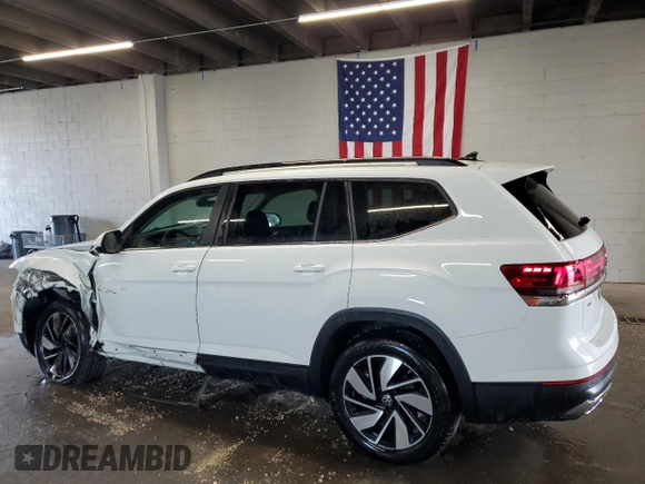 2025 Volkswagen Atlas SE z VIN 1V2WR2CA9SC507835, wystawiony jako Copart lot #59081875 z przebiegiem 11 456 mil mil oraz Czysty tytuł • Clean title. Historia ofert i sprzedaży dostępna na DreamBid. Obrazek 2.
