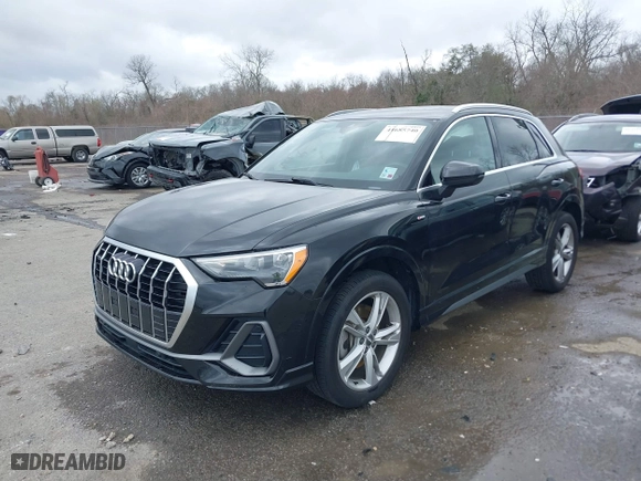 2020 Audi Q3 S line Premium with VIN WA1DECF37L1018476, listed as a IAAI auction lot 41685740 with 46,366 mi miles. Bid and sale history available at carsss.com. Image 2.