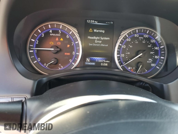 2015 Infiniti Q50 Premium with VIN JN1BV7AP7FM337221, listed as a Copart auction lot 50539345 with 113,075 mi miles and Salvage Title. Bid and sale history available at DreamBid. Image 9.