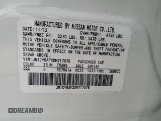 2013 Infiniti G37 Journey with VIN JN1CV6AP2DM717076, listed as a Copart auction lot 56371665 with 96,045 mi miles and Salvage title. Bid and sale history available at DreamBid. Image 12.