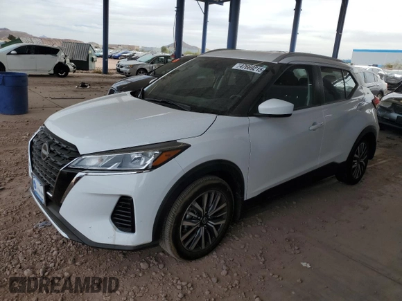 2024 Nissan Kicks SV with VIN 3N1CP5CVXRL483397, listed as a Copart auction lot 47669215 with 8,144 mi miles and Salvage Title. Bid and sale history available at carsss.com. Image 1.