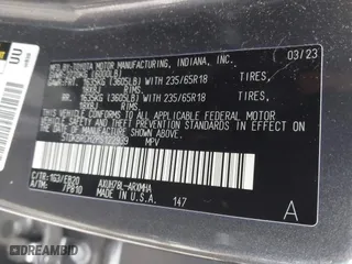 2023 Toyota Highlander Hybrid XLE with VIN 5TDKBRCH2PS122939, listed as a IAAI auction lot 41825321 with 118,283 mi miles. Bid and sale history available at carsss.com. Image 9.