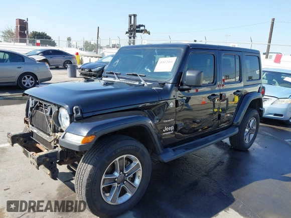 2020 Jeep Wrangler Unlimited Sahara with VIN 1C4HJXEN7LW230214, listed as a IAAI auction lot 41812466 with 59,004 mi miles. Bid and sale history available at carsss.com. Image 2.