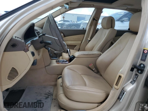 2004 Mercedes-Benz S-Class 5.0L with VIN WDBNG75JX4A420200, listed as a Copart auction lot 69535384 with 0 mi miles and Clean Title. Bid and sale history available at carsss.com. Image 7.