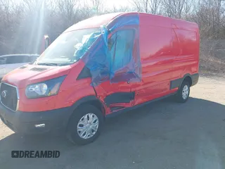 2023 Ford Transit Cargo with VIN 1FTBR1C88PKB51687, listed as a IAAI auction lot 41633028 with 19,577 mi miles. Bid and sale history available at carsss.com. Image 2.