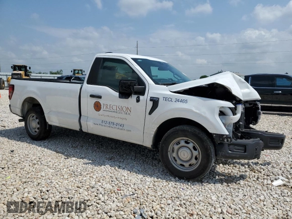 2024 Ford F-150 XL z VIN 1FTMF1KP2RKE56518, wystawiony jako Copart lot #53966135 z przebiegiem 6 192 mil mil oraz Szkoda całkowita • Salvage title. Historia ofert i sprzedaży dostępna na DreamBid. Obrazek 4.