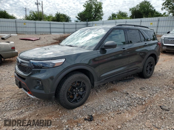2023 Ford Explorer Timberline z VIN 1FMSK8JH2PGA46447, wystawiony jako Copart lot #55526115 z przebiegiem 50 957 mil mil oraz Szkoda całkowita • Salvage title. Historia ofert i sprzedaży dostępna na DreamBid. Obrazek 1.