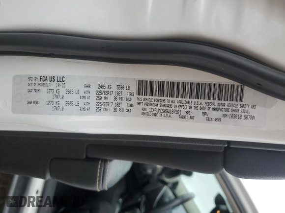 2016 Jeep Cherokee Latitude с VIN 1C4PJMCS0GW187991, выставлен на аукционе Copart как лот 55030355 с пробегом 83 478 миль миль и Списание • Salvage title. История ставок и продаж доступна на DreamBid. Изображение 13.