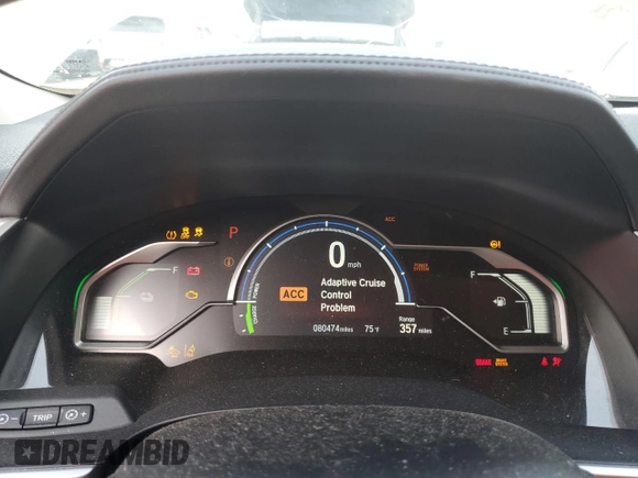 2018 Honda Clarity Plug-In Hybrid Touring with VIN JHMZC5F3XJC002544, listed as a Copart auction lot 67378174 with 80,474 mi miles and Salvage Title. Bid and sale history available at carsss.com. Image 9.