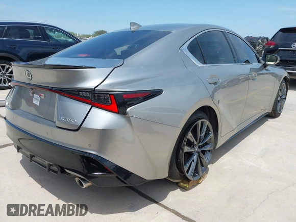 2023 Lexus IS 350 F Sport with VIN JTHGZ1B29P5068608, listed as a IAAI auction lot 42467225 with 17,266 mi miles and . Bid and sale history available at DreamBid. Image 4.