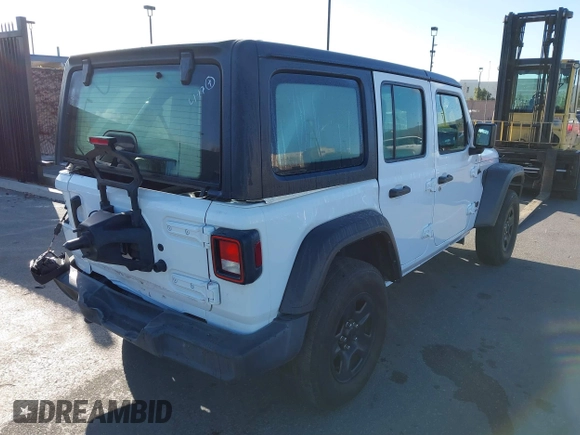 2022 Jeep Wrangler Unlimited Sport with VIN 1C4HJXDNXNW253510, listed as a IAAI auction lot 41461051 with 32,571 mi miles and . Bid and sale history available at DreamBid. Image 4.