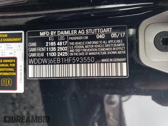 2017 Mercedes-Benz C 43 AMG with VIN WDDWJ6EB1HF593550, listed as a Copart auction lot 74657224 with 77,780 mi miles and Salvage Title. Bid and sale history available at carsss.com. Image 14.