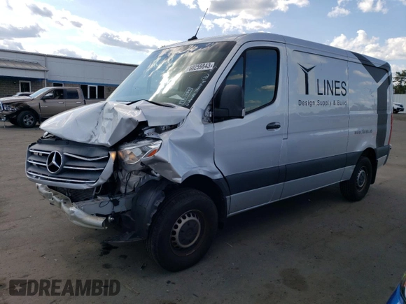 2020 Mercedes-Benz Sprinter Cargo with VIN W1W70BGYXLT025100, listed as a Copart auction lot 60259843 with 56,048 mi miles and . Bid and sale history available at carsss.com. Image 1.