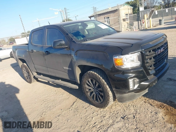2021 GMC Canyon 2WD Elevation with VIN 1GTG5CEN6M1258058, listed as a IAAI auction lot 41146462 with 147,277 mi miles. Bid and sale history available at carsss.com. Image 1.
