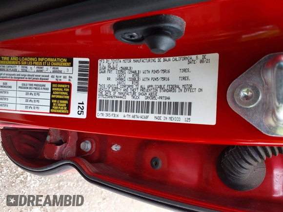 2021 Toyota Tacoma SR z VIN 3TMCZ5AN6MM444433, wystawiony jako IAAI lot #42260193 z przebiegiem 47 351 mil mil oraz . Historia ofert i sprzedaży dostępna na DreamBid. Obrazek 9.