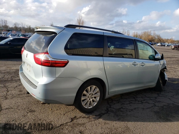 2016 Toyota Sienna Ltd with VIN 5TDDK3DC9GS130111, listed as a Copart auction lot 47661535 with 0 mi miles and Salvage Title. Bid and sale history available at carsss.com. Image 3.