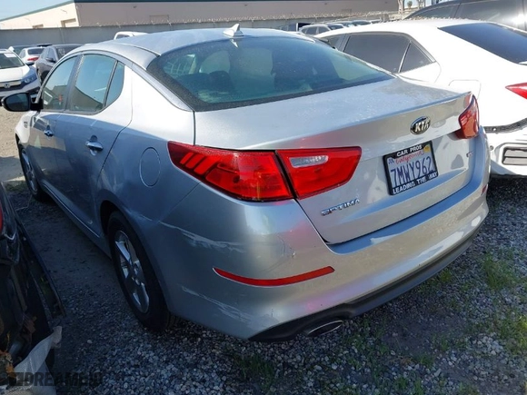 2015 Kia Optima LX with VIN 5XXGM4A71FG466873, listed as a IAAI auction lot 41851355 with 13,880 mi miles. Bid and sale history available at carsss.com. Image 3.