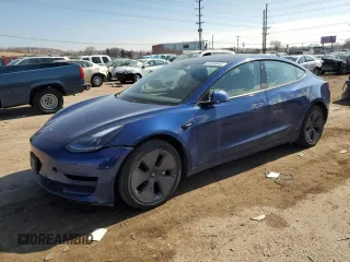 2021 Tesla Model 3 Long Range with VIN 5YJ3E1EB8MF003072, listed as a Copart auction lot 45596845 with 72,862 mi miles and Salvage Title. Bid and sale history available at DreamBid. Image 1.