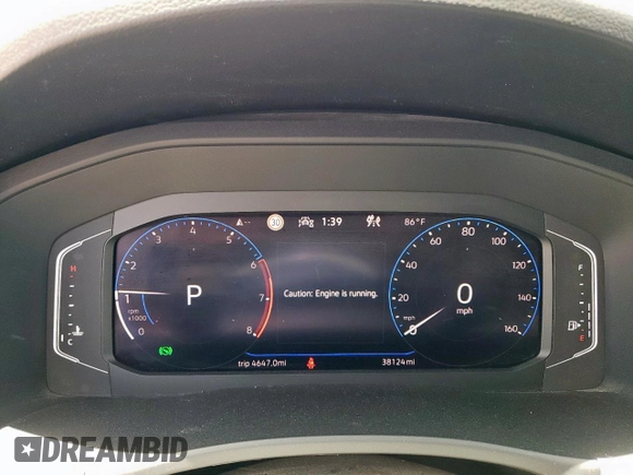 2021 Volkswagen Atlas SEL with VIN 1V2BR2CA1MC594888, listed as a Copart auction lot 57557435 with 38,124 mi miles and Clean title. Bid and sale history available at DreamBid. Image 9.