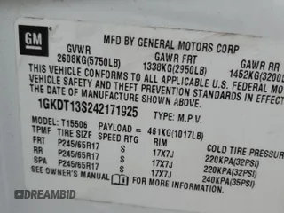 2004 GMC Envoy SLT z VIN 1GKDT13S242171925, wystawiony jako Copart lot #46262535 z przebiegiem 200 396 mil mil oraz Szkoda całkowita • Salvage title. Historia ofert i sprzedaży dostępna na DreamBid. Obrazek 15.