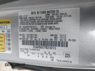 2015 Ford Fusion SE with VIN 3FA6P0H77FR210715, listed as a IAAI auction lot 42607234 with 141,794 mi miles and . Bid and sale history available at DreamBid. Image 9.