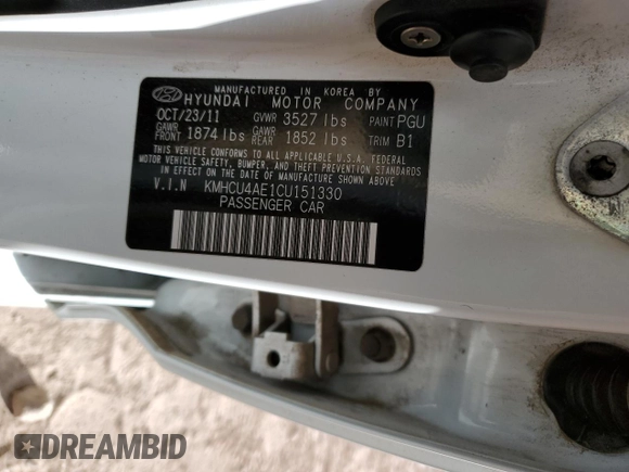 2012 Hyundai Accent GLS with VIN KMHCU4AE1CU151330, listed as a Copart auction lot 47549425 with 159,696 mi miles and Salvage Title. Bid and sale history available at carsss.com. Image 13.