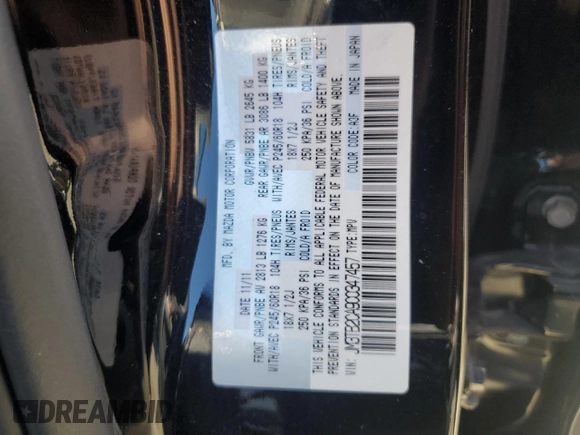2012 Mazda CX-9 Touring with VIN JM3TB2CA9C0347457, listed as a Copart auction lot 57138645 with 90,119 mi miles and Salvage title. Bid and sale history available at DreamBid. Image 13.