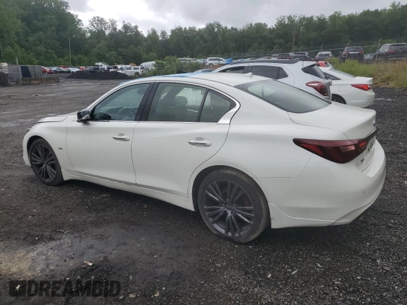 2020 Infiniti Q50 Luxe with VIN JN1EV7AR1LM254054, listed as a Copart auction lot 58151015 with 80,226 mi miles and Salvage title. Bid and sale history available at DreamBid. Image 2.