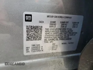 2024 Buick Encore GX Preferred with VIN KL4AMCSL7RB216859, listed as a Copart auction lot 53822495 with 23,712 mi miles and Salvage title. Bid and sale history available at DreamBid. Image 12.