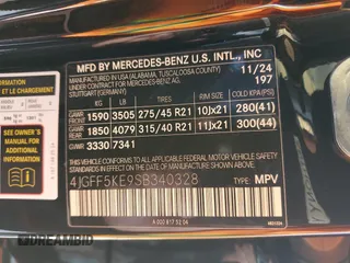 2025 Mercedes-Benz GLS 450 z VIN 4JGFF5KE9SB340328, wystawiony jako Copart lot #54246635 z przebiegiem 250 mil mil oraz Szkoda całkowita • Salvage title. Historia ofert i sprzedaży dostępna na DreamBid. Obrazek 12.