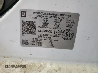 2018 Chevrolet Silverado 1500 LT with VIN 1GCUKREC3JF233940, listed as a Copart auction lot 46626715 with Not Provided miles and Non Repairable. Bid and sale history available at DreamBid. Image 12.