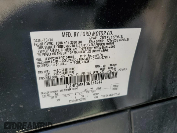 2016 Ford Police Interceptor с VIN 1FAHP2MK1GG154844, выставлен на аукционе Copart как лот 54767045 с пробегом 85 523 миль миль и Чистый • Clean title. История ставок и продаж доступна на DreamBid. Изображение 12.