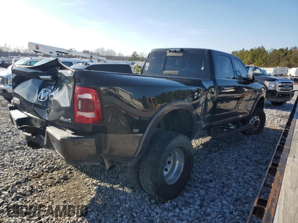 2021 Ram 3500 Longhorn with VIN 3C63RRKL0MG703041, listed as a Copart auction lot 42594675 with 47,807 mi miles and Salvage Title. Bid and sale history available at carsss.com. Image 3.