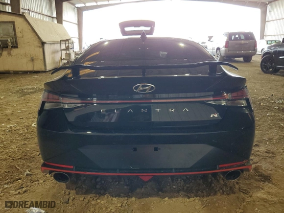 2023 Hyundai Elantra N with VIN KMHLW4AK9PU016683, listed as a Copart auction lot 85238464 with 7,835 mi miles and Salvage Title. Bid and sale history available at carsss.com. Image 6.